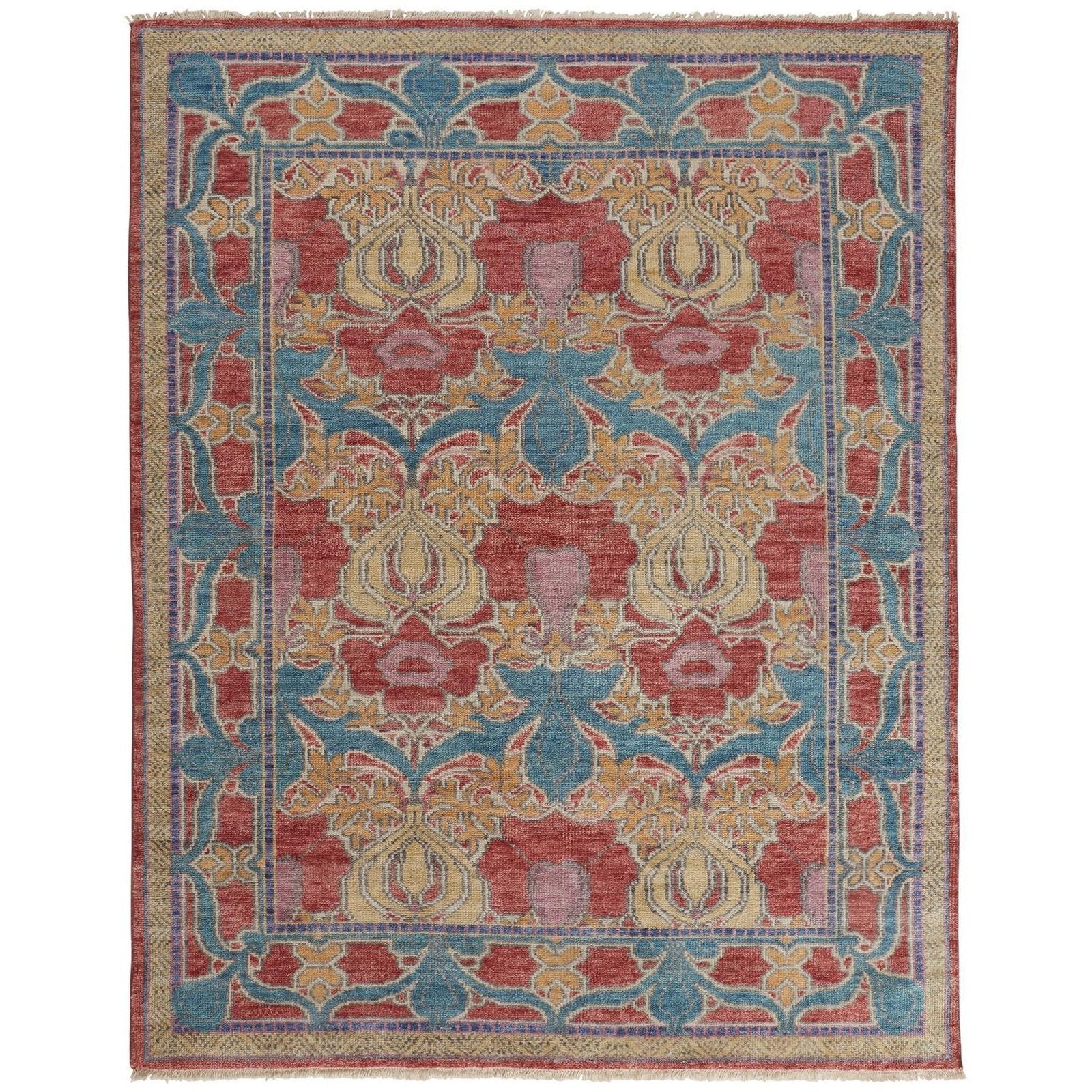 Feizy Beall 6633F Rug in Blue / Red