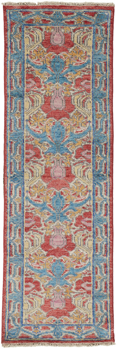 Feizy Beall 6633F Rug in Blue / Red