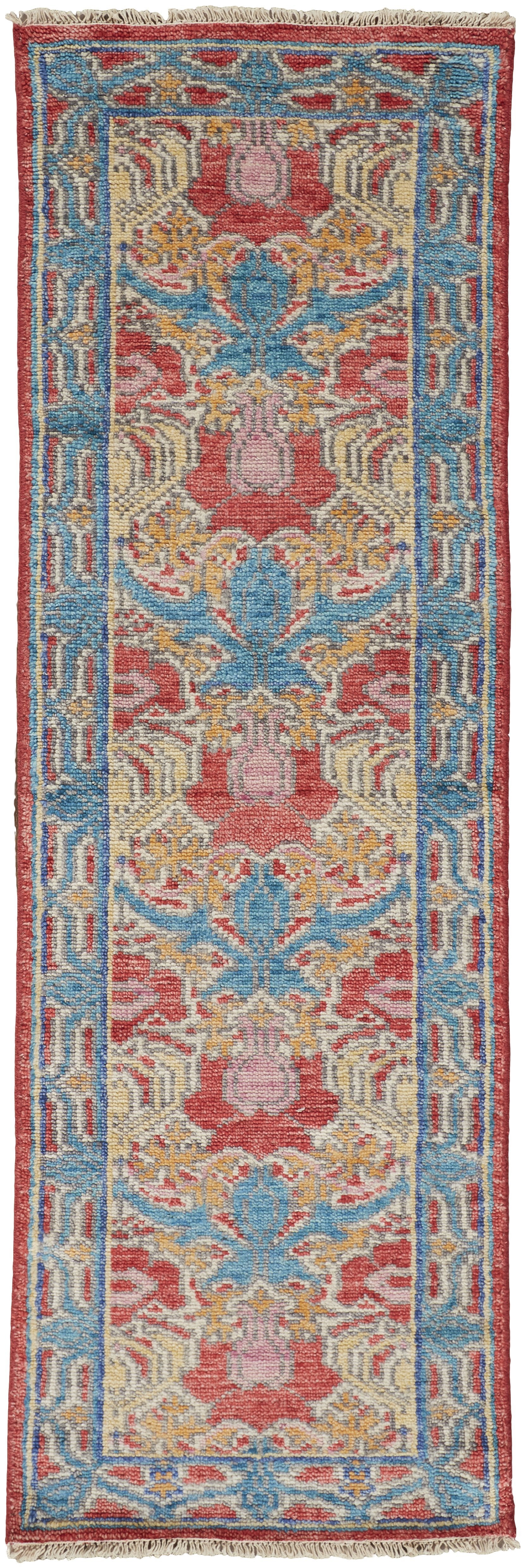 Feizy Beall 6633F Rug in Blue / Red