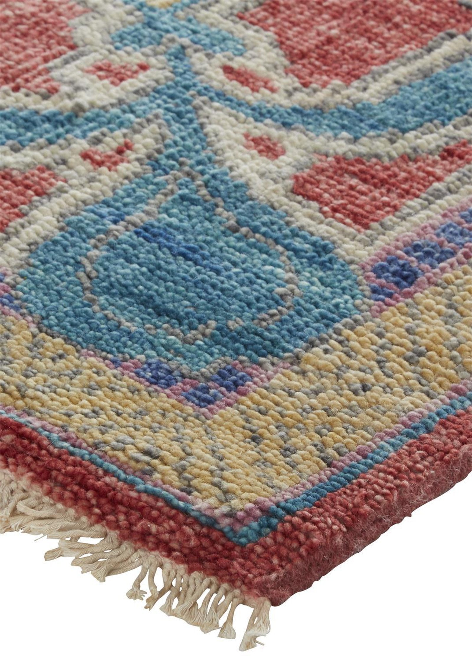 Feizy Beall 6633F Rug in Blue / Red