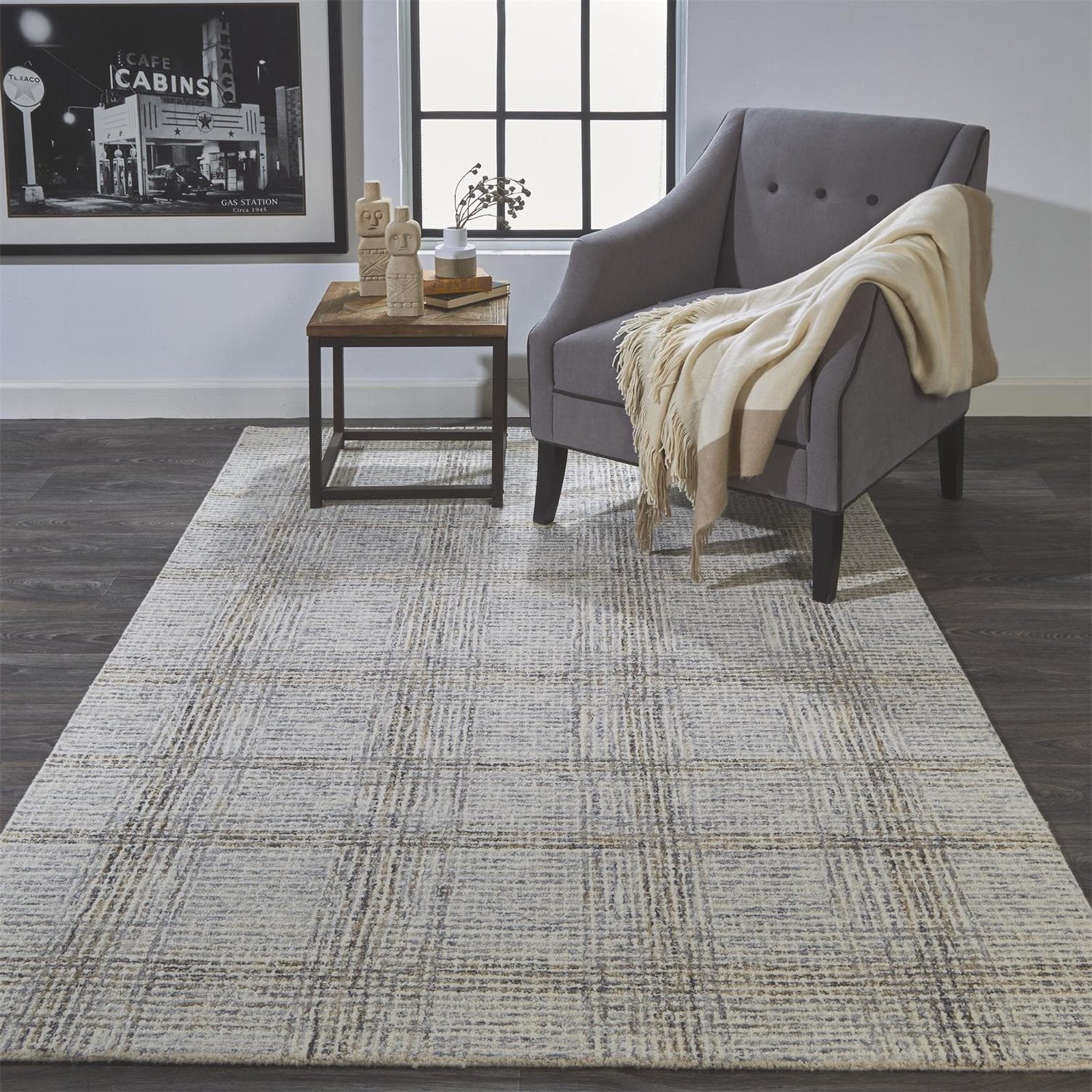Feizy Belfort 8668F Rug in Ivory / Gray