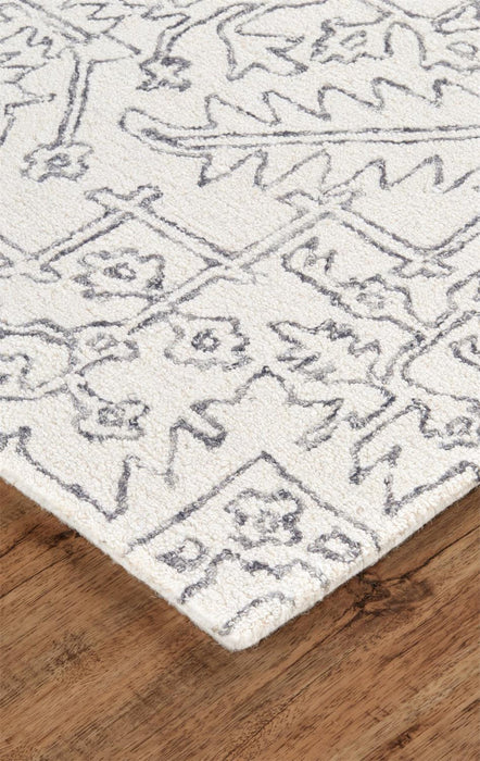 Feizy Belfort 8778F Rug in Ivory/Charcoal