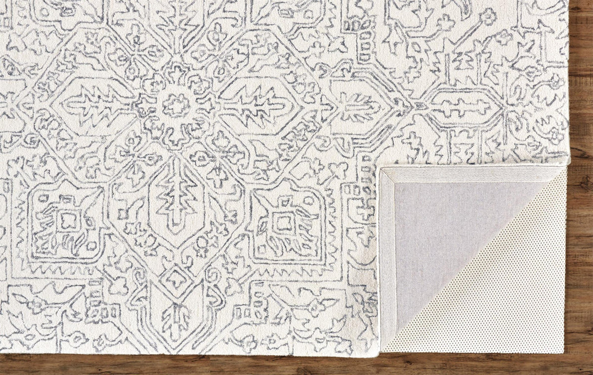 Feizy Belfort 8778F Rug in Ivory/Charcoal