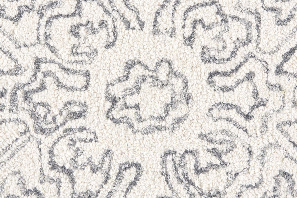 Feizy Belfort 8778F Rug in Ivory/Charcoal