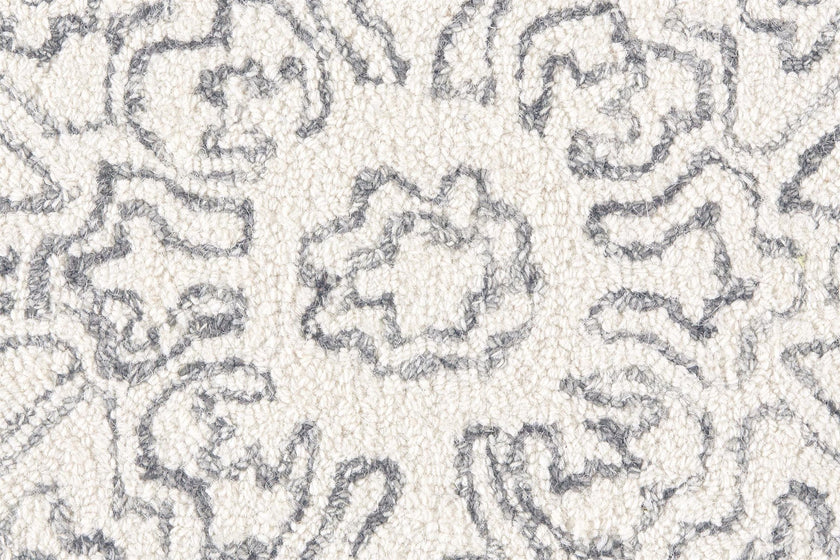 Feizy Belfort 8778F Rug in Ivory/Charcoal