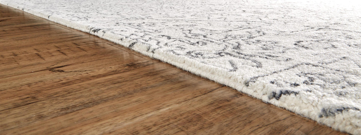 Feizy Belfort 8778F Rug in Ivory/Charcoal