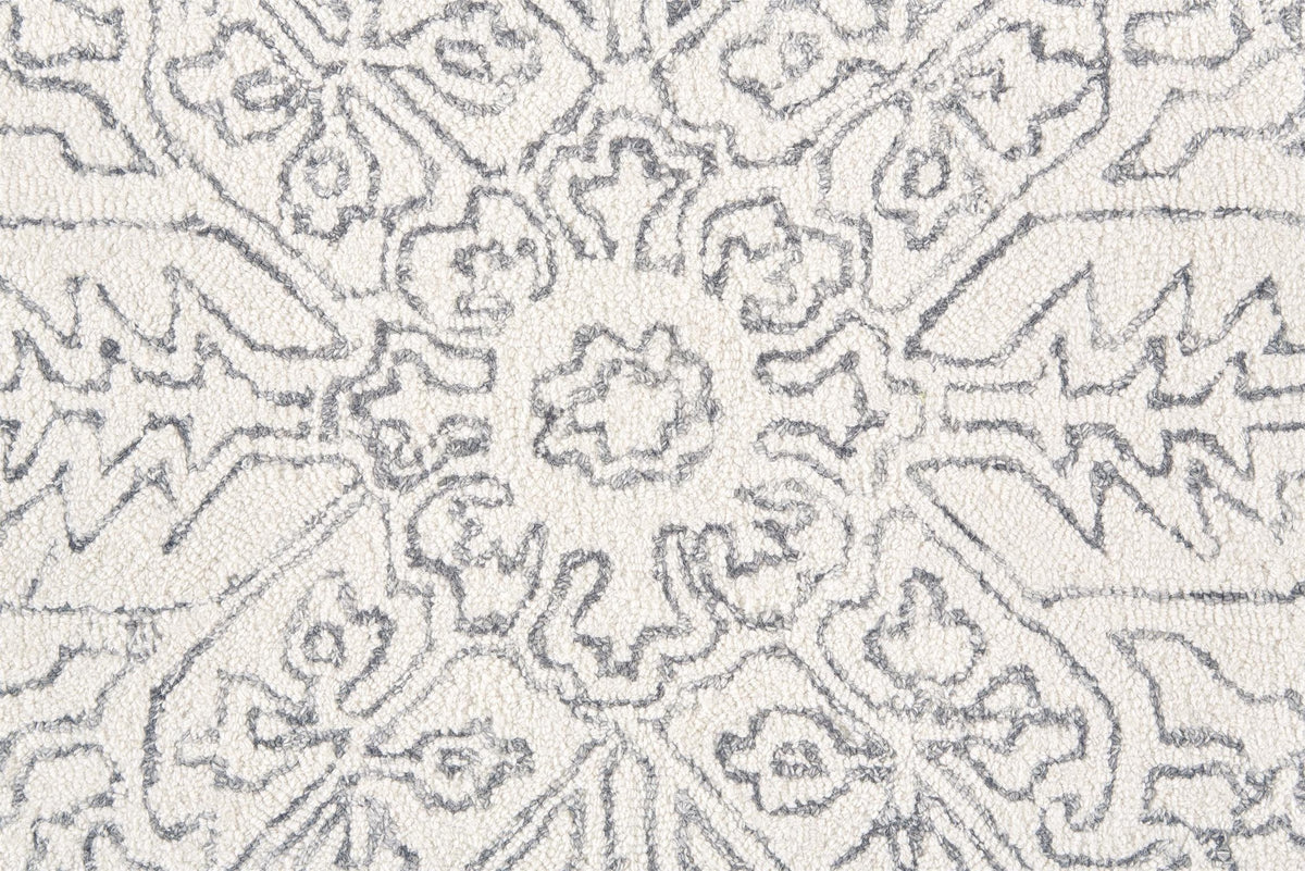 Feizy Belfort 8778F Rug in Ivory/Charcoal