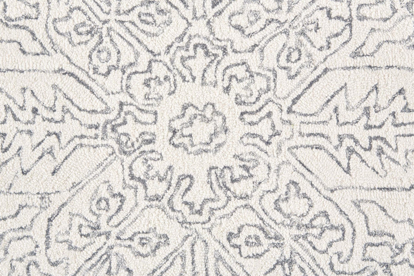 Feizy Belfort 8778F Rug in Ivory/Charcoal