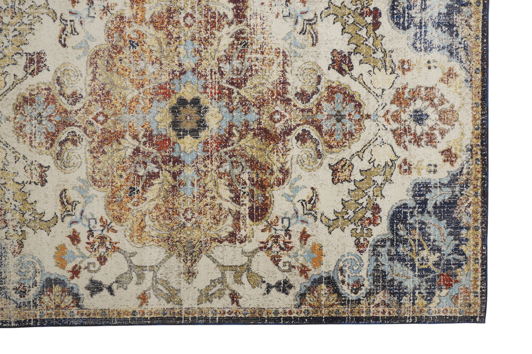 Feizy Bellini I3138 Rug in Blue / Red