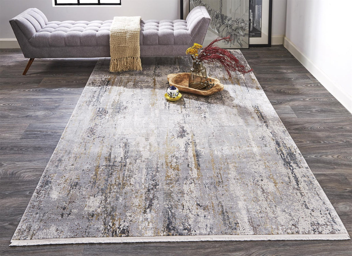 Feizy Cadiz 3887F Rug in Ivory/Gray