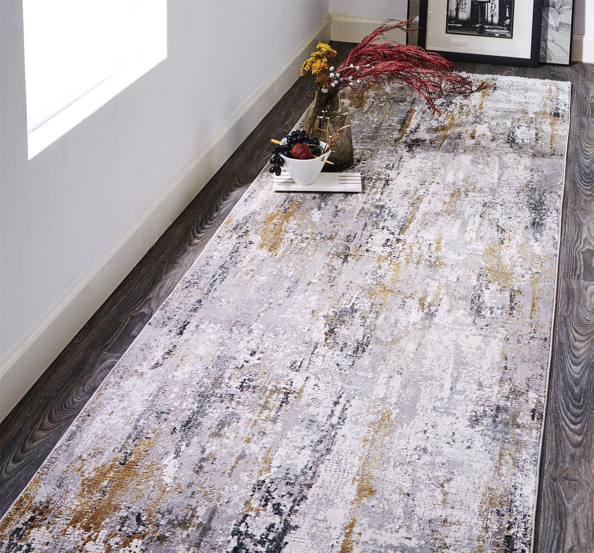 Feizy Cadiz 3887F Rug in Ivory/Gray