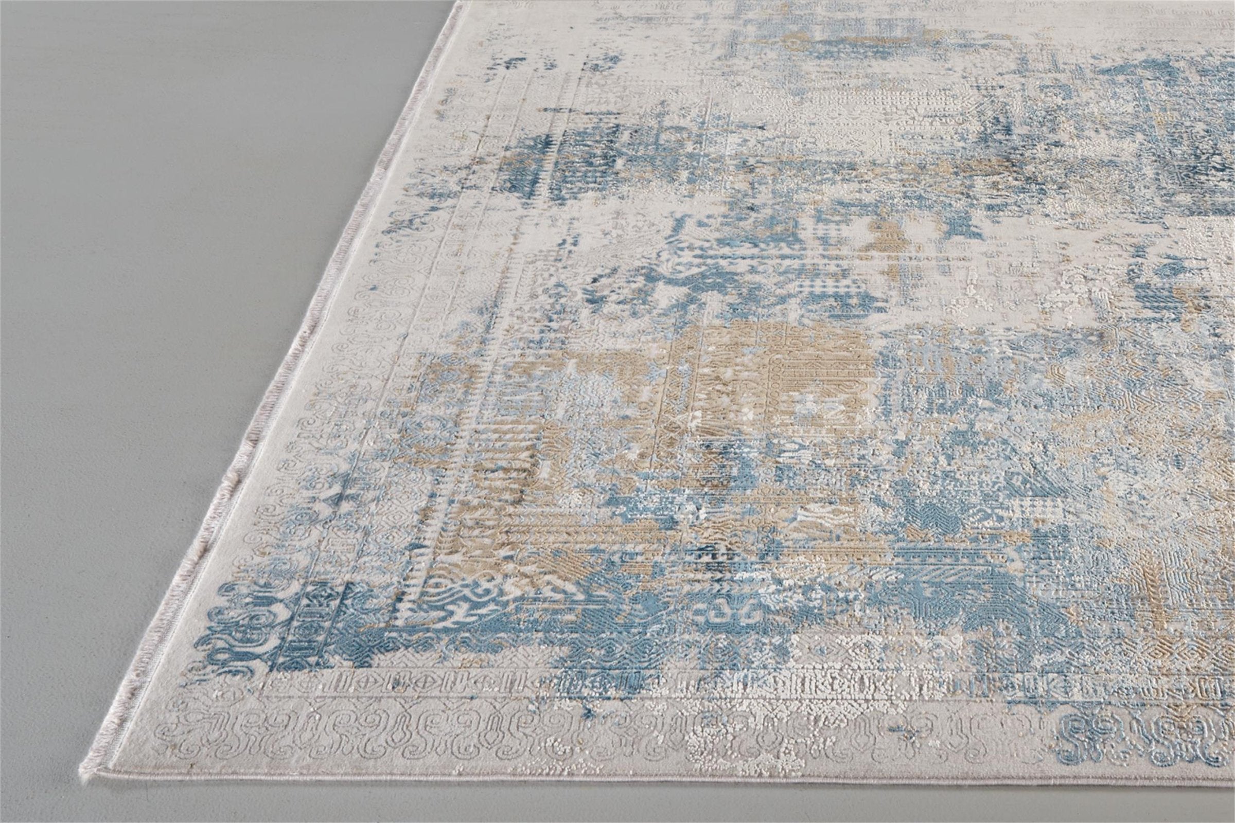 Feizy Cadiz 3890F Rug in Blue/Gray