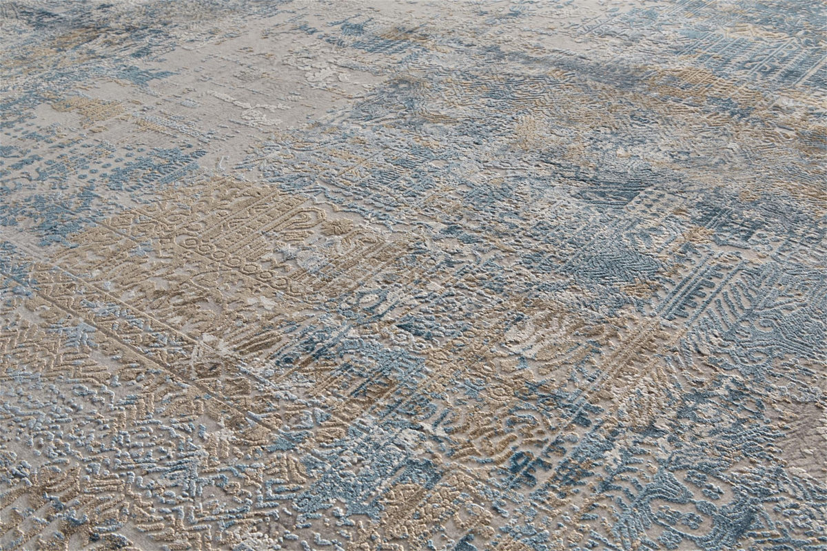 Feizy Cadiz 3890F Rug in Blue/Gray