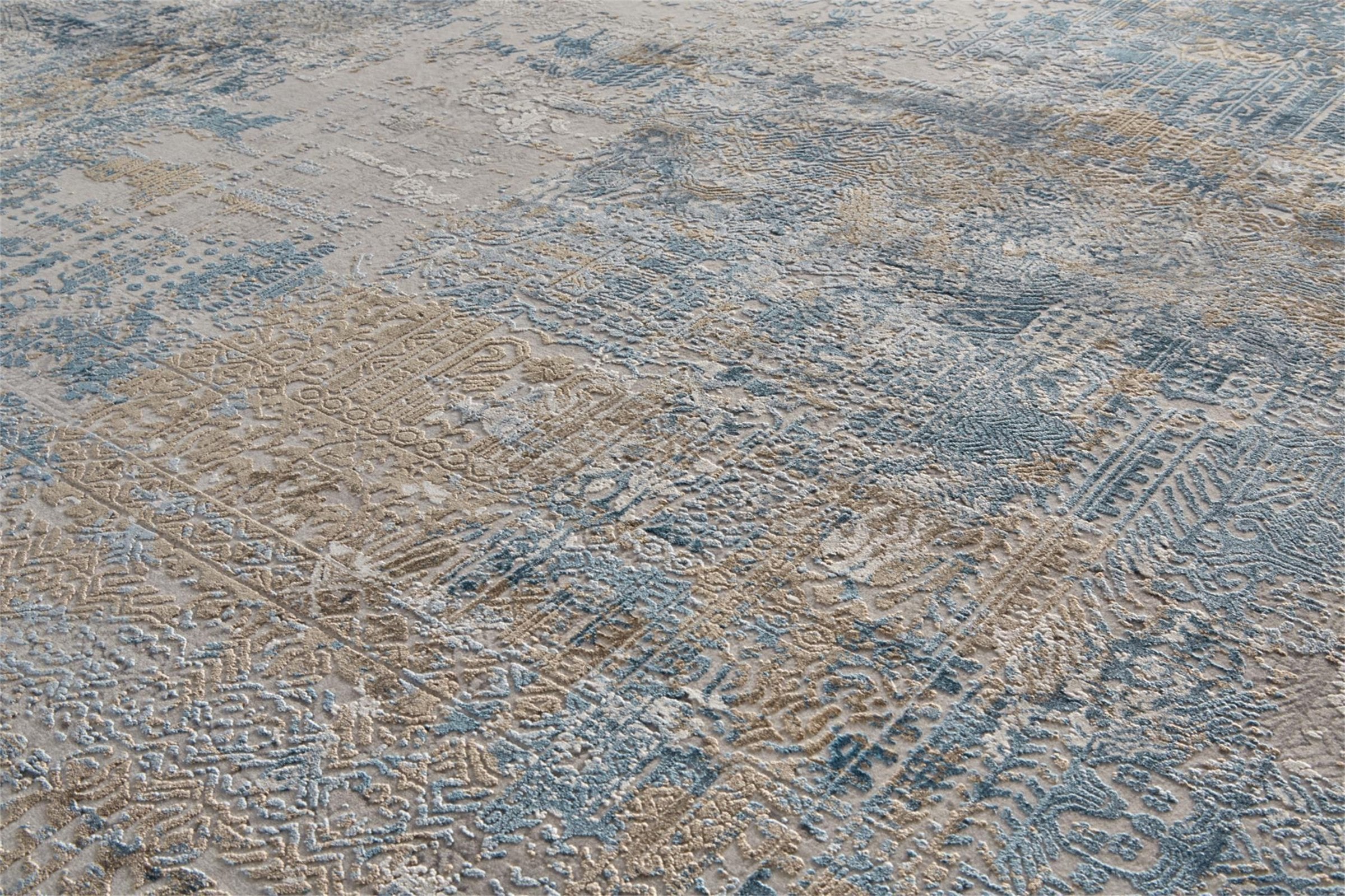 Feizy Cadiz 3890F Rug in Blue/Gray