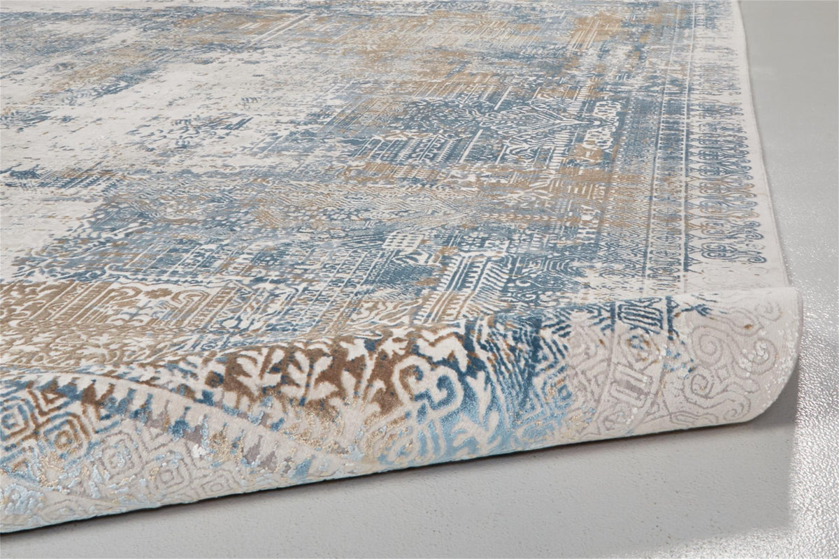 Feizy Cadiz 3890F Rug in Blue/Gray