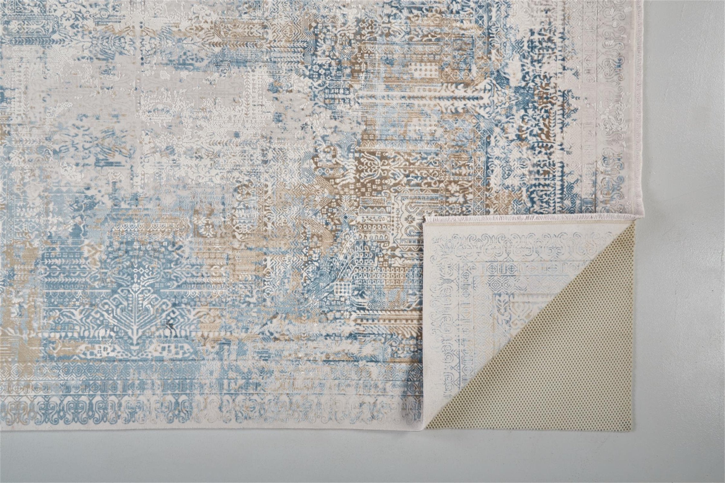 Feizy Cadiz 3890F Rug in Blue/Gray