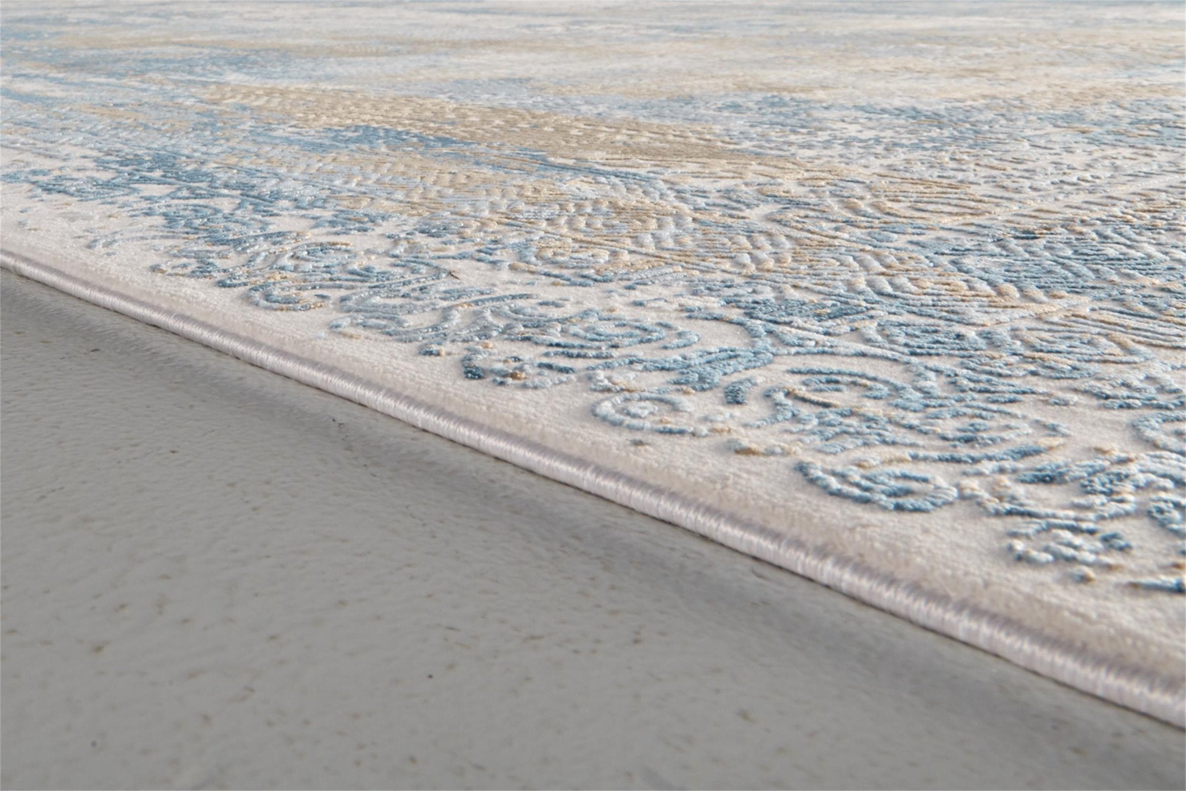 Feizy Cadiz 3890F Rug in Blue/Gray