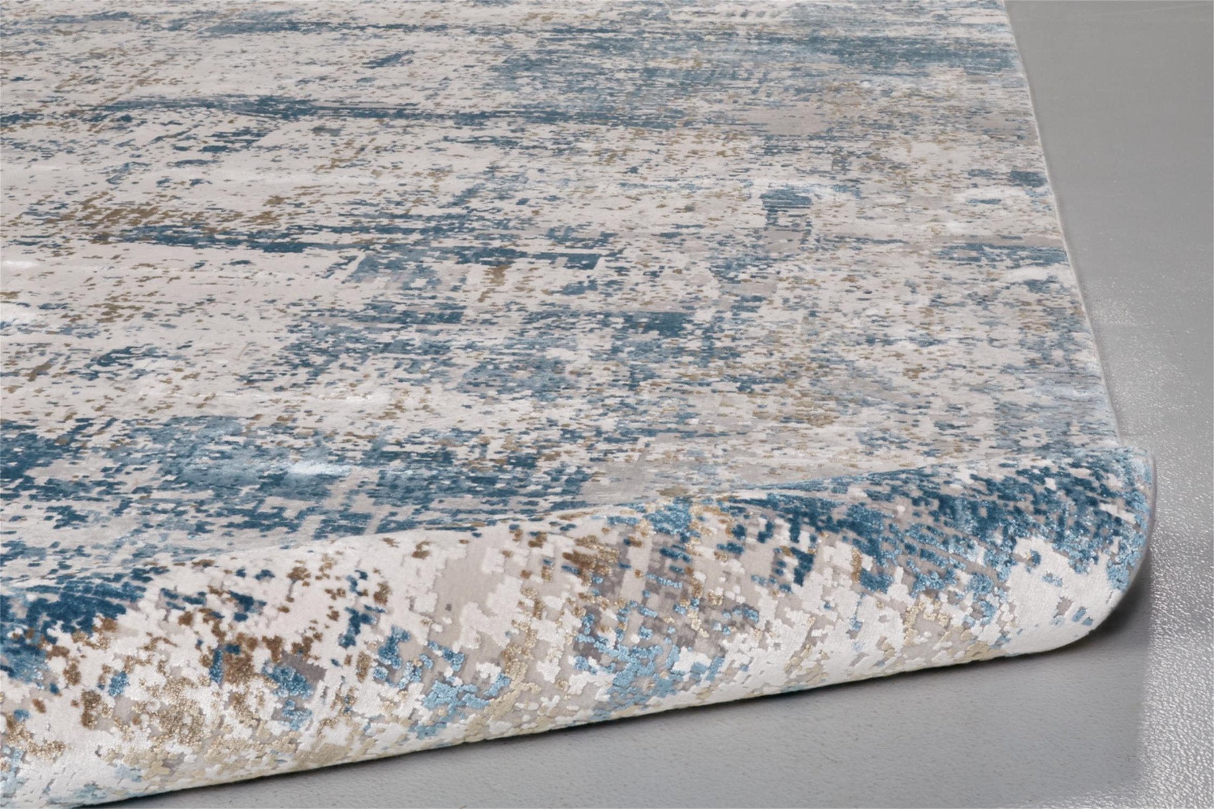 Feizy Cadiz 3891F Rug in Blue/Ivory