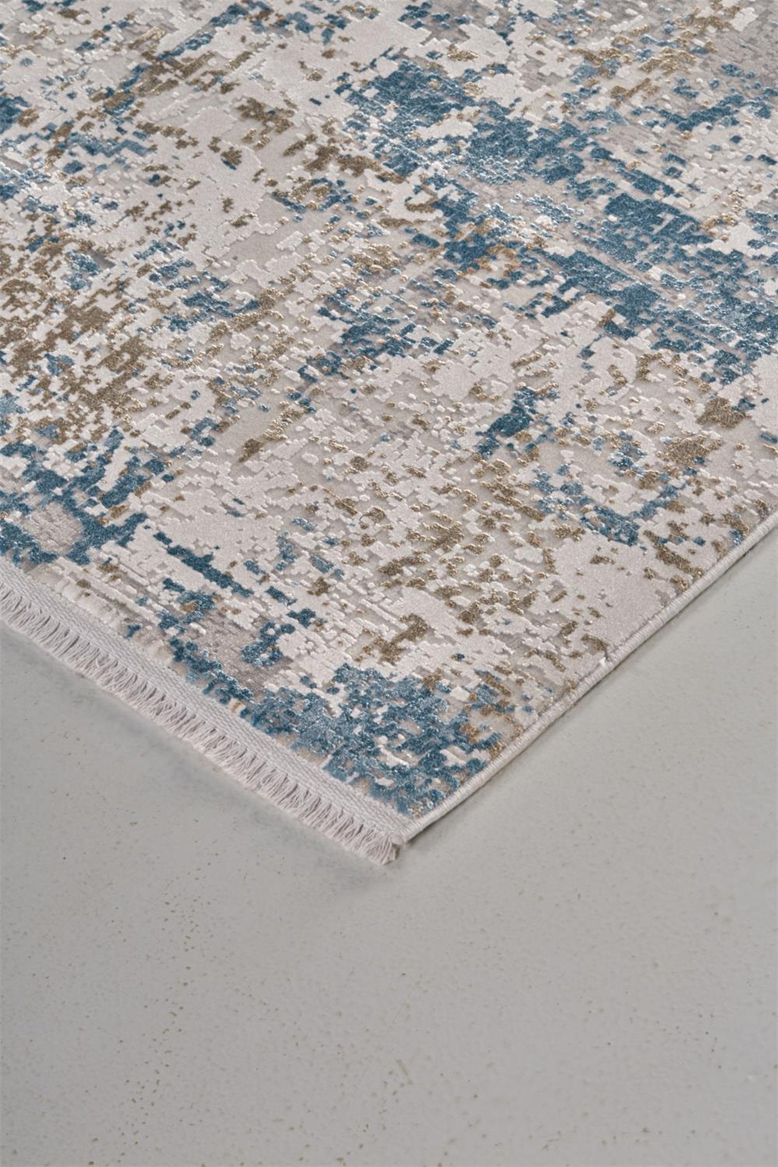 Feizy Cadiz 3891F Rug in Blue/Ivory
