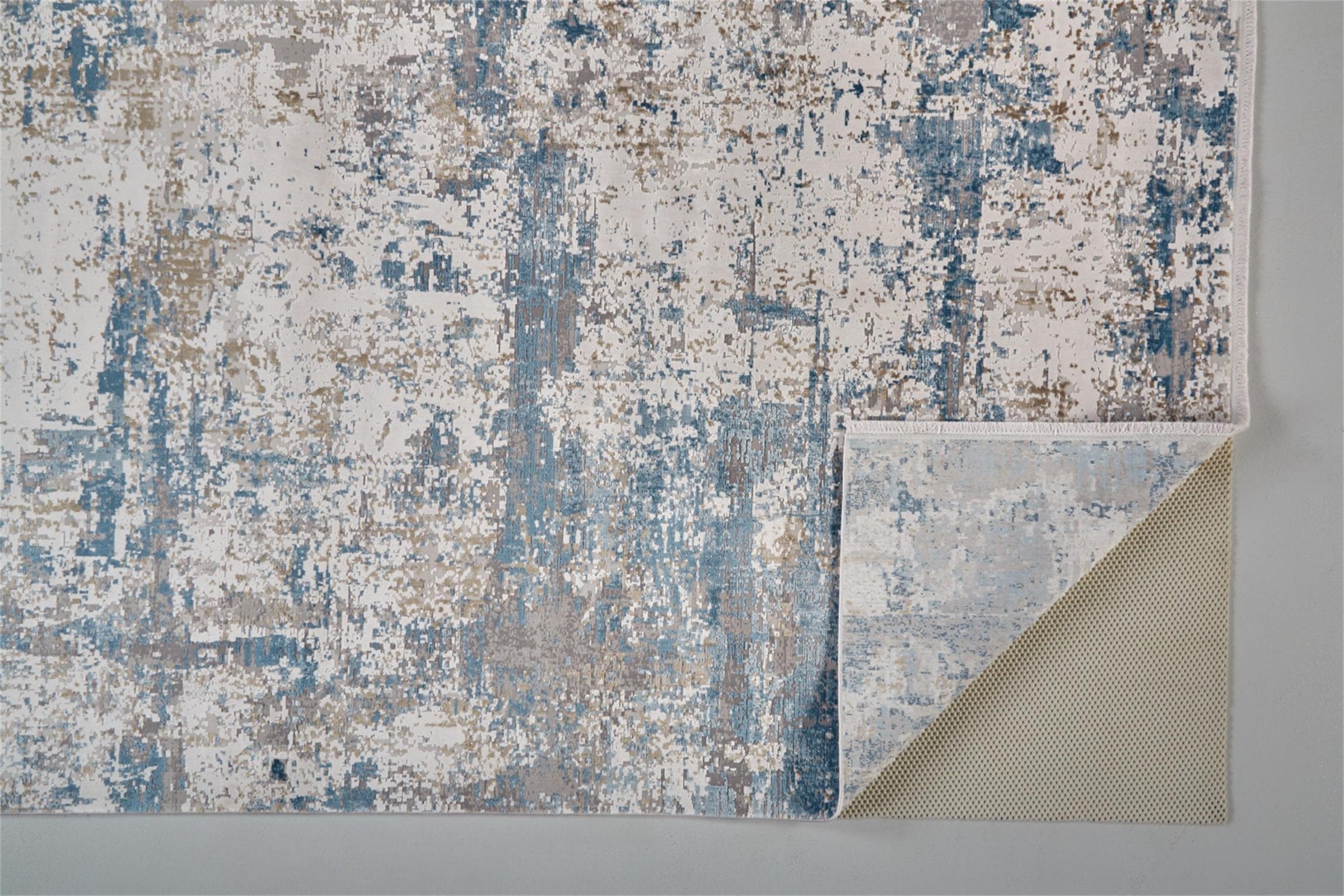 Feizy Cadiz 3891F Rug in Blue/Ivory