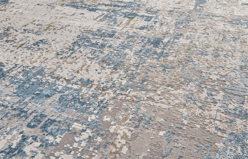 Feizy Cadiz 3891F Rug in Blue/Ivory