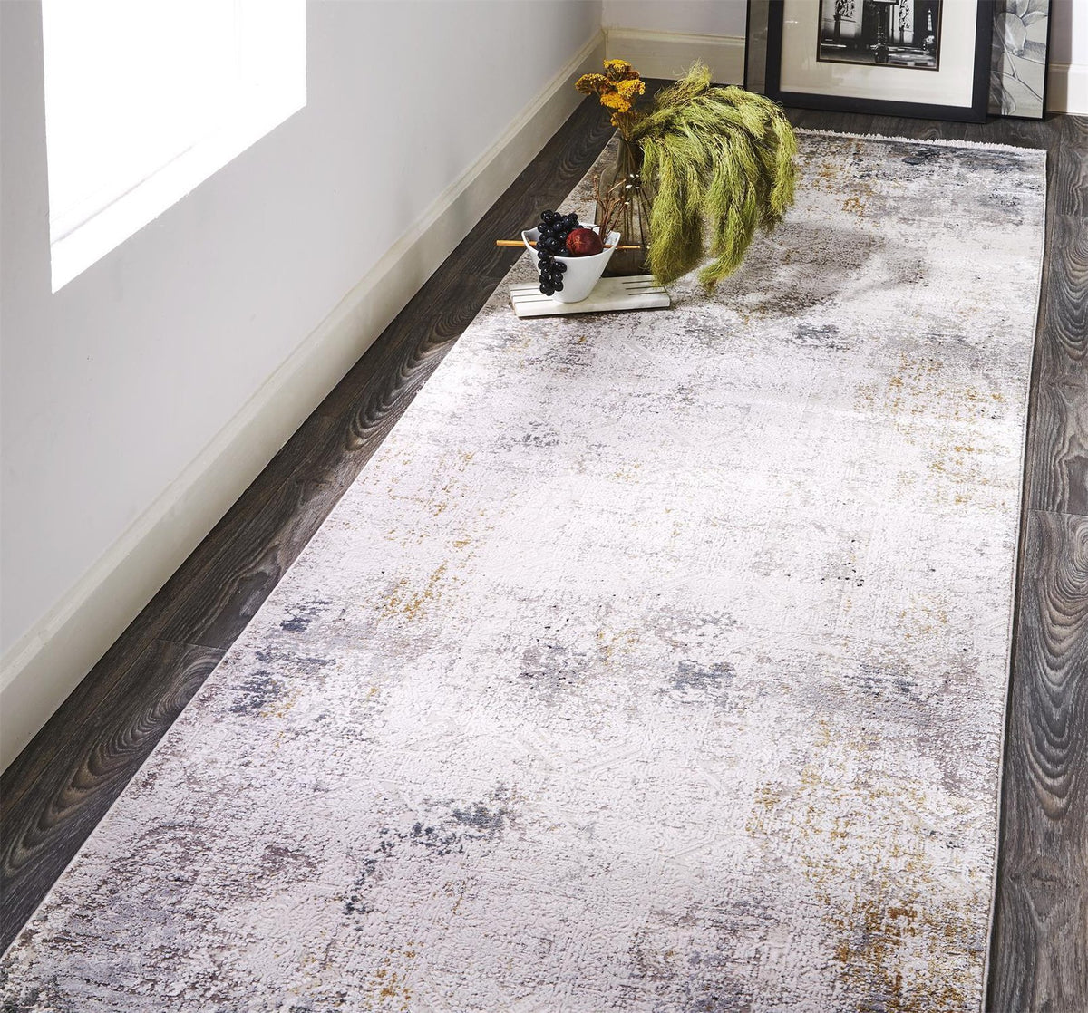 Feizy Cadiz 3892F Rug in Light Gray/Ivory