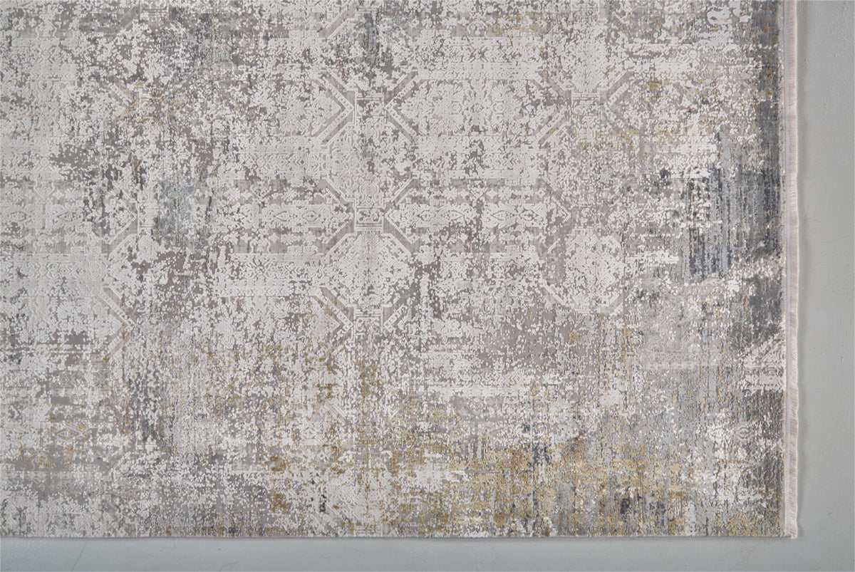 Feizy Cadiz 3892F Rug in Light Gray/Ivory
