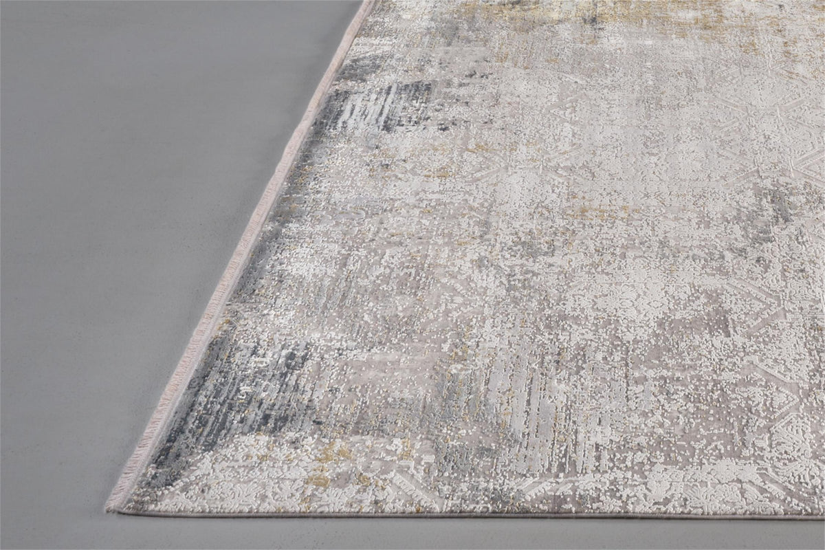 Feizy Cadiz 3892F Rug in Light Gray/Ivory