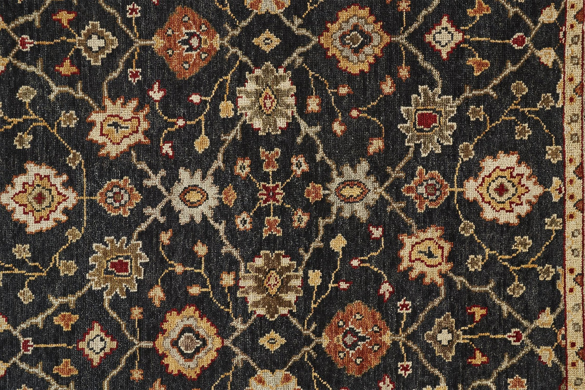 Feizy Carrington 6500F Rug in Black / Gold