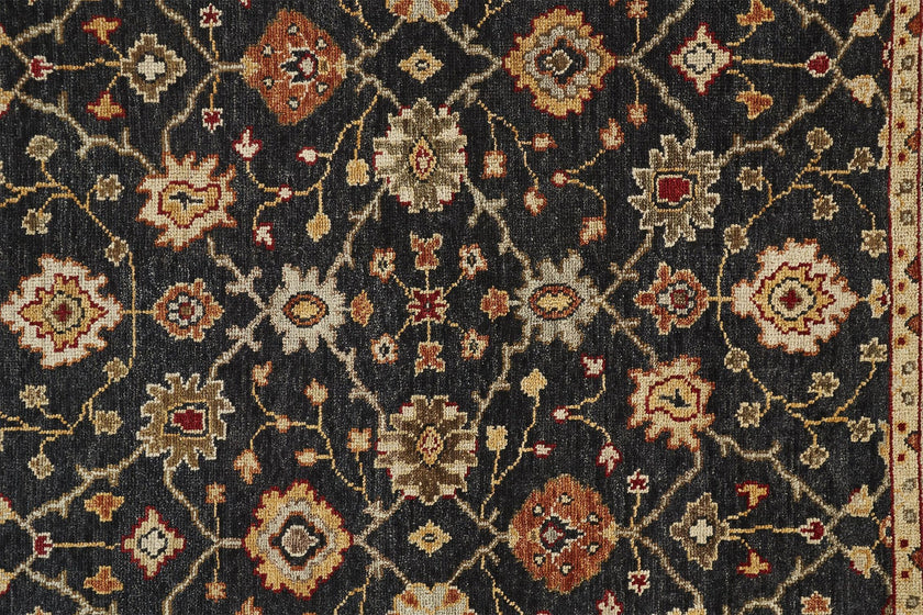 Feizy Carrington 6500F Rug in Black / Gold