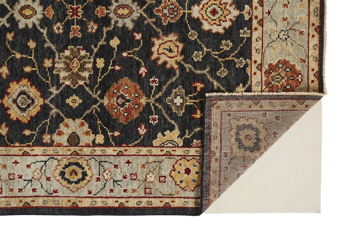 Feizy Carrington 6500F Rug in Black / Gold