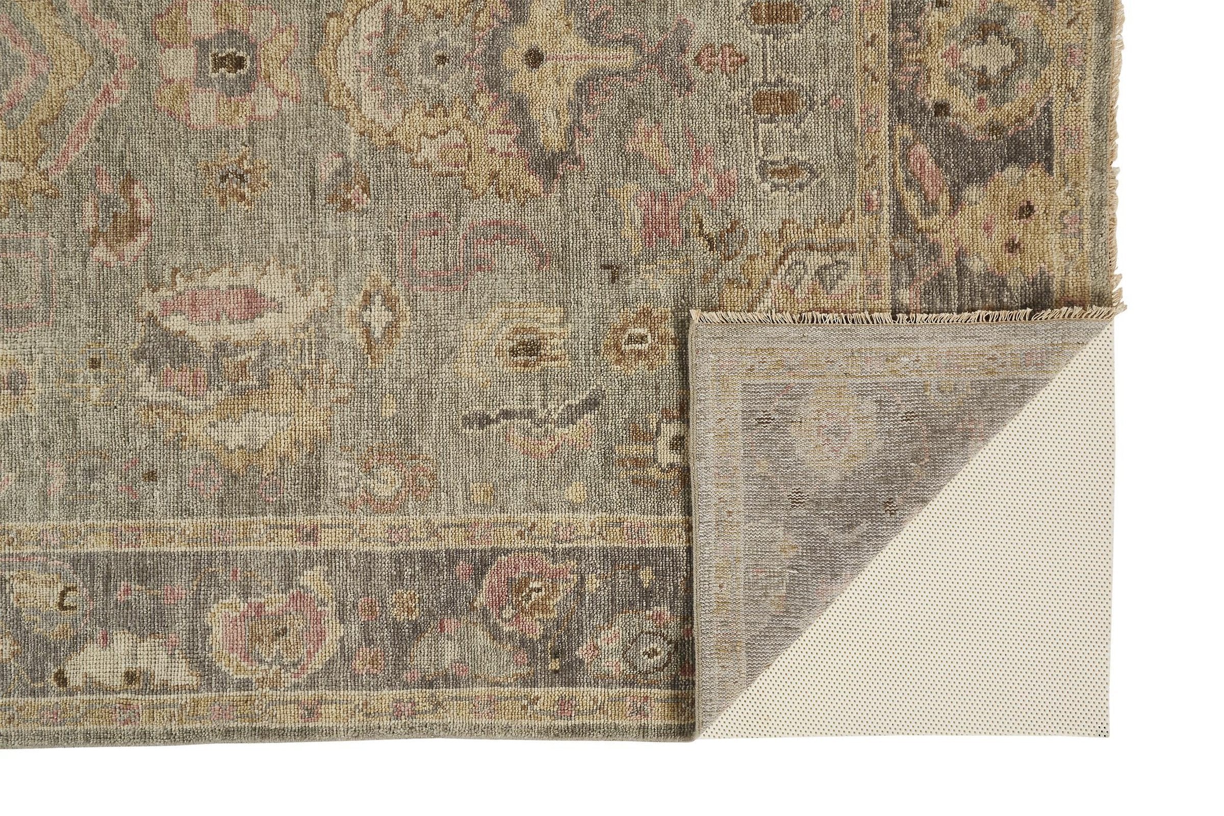 Feizy Carrington 6504F Rug in Gray / Gold