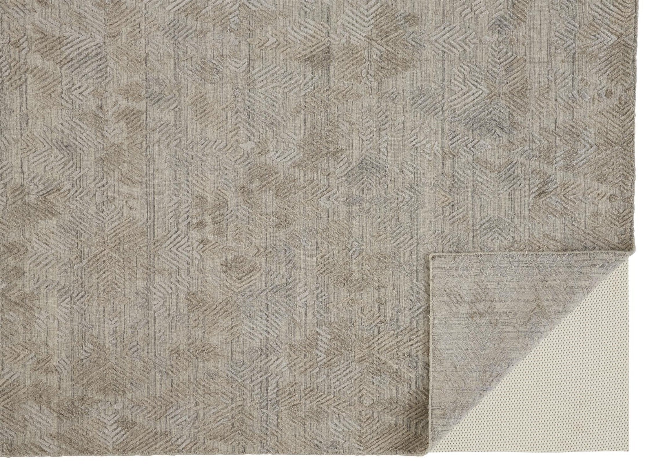 Feizy Elias 6718F Rug in Gray / Taupe