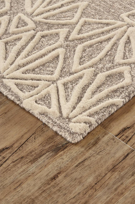 Feizy Enzo 8735F Rug in Ivory/Taupe