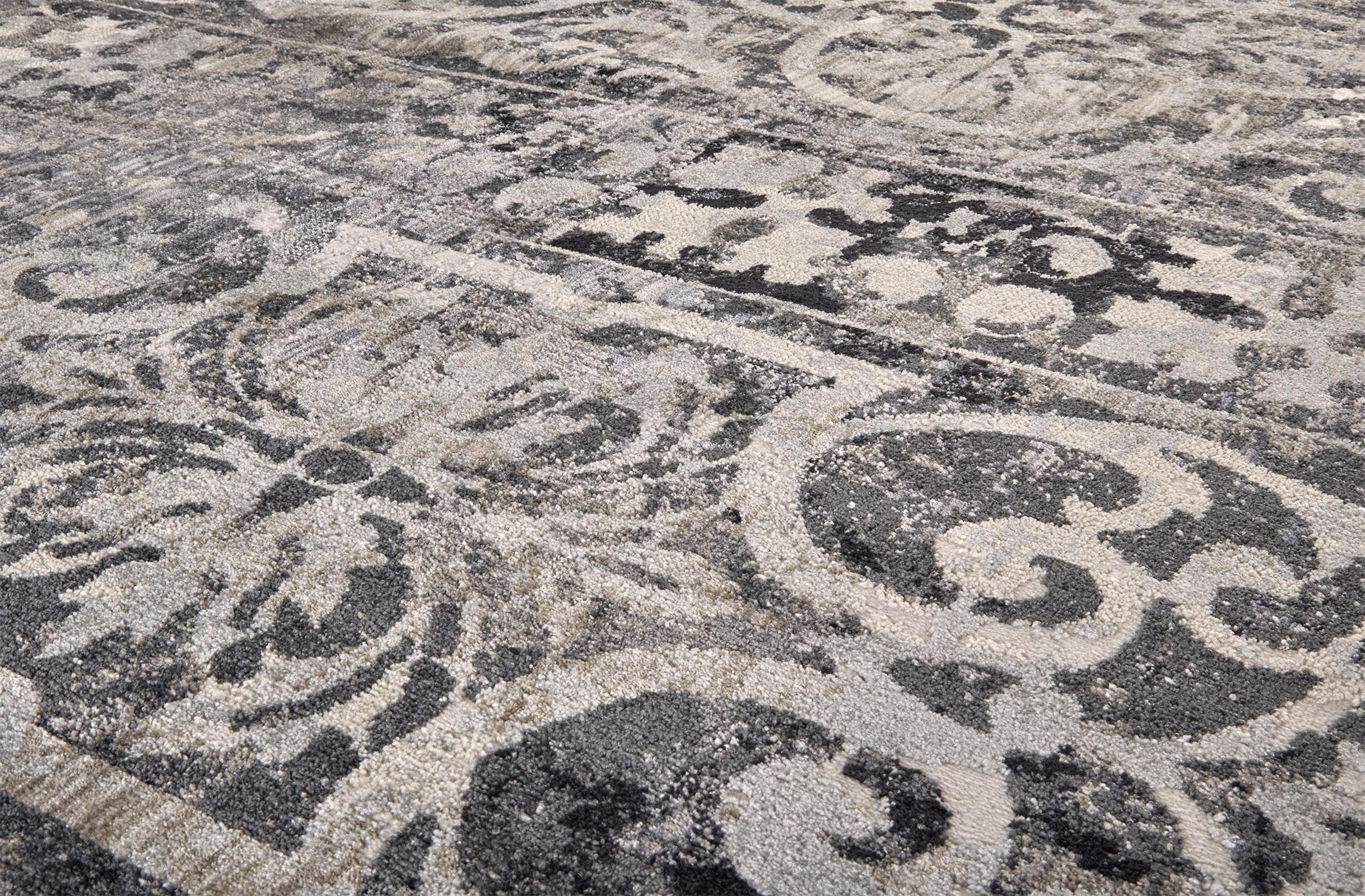 Feizy Kano 3871F Rug in Charcoal/Ivory