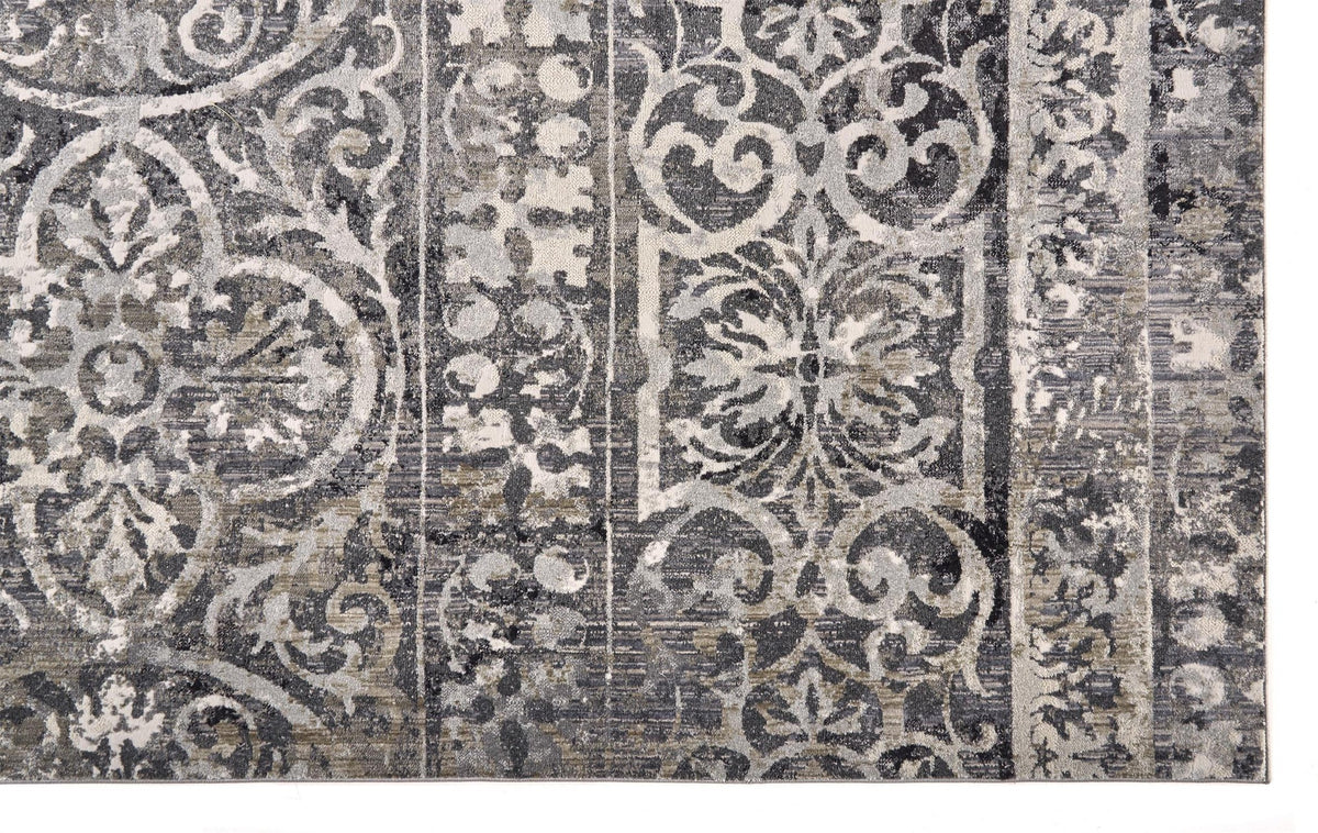 Feizy Kano 3871F Rug in Charcoal/Ivory