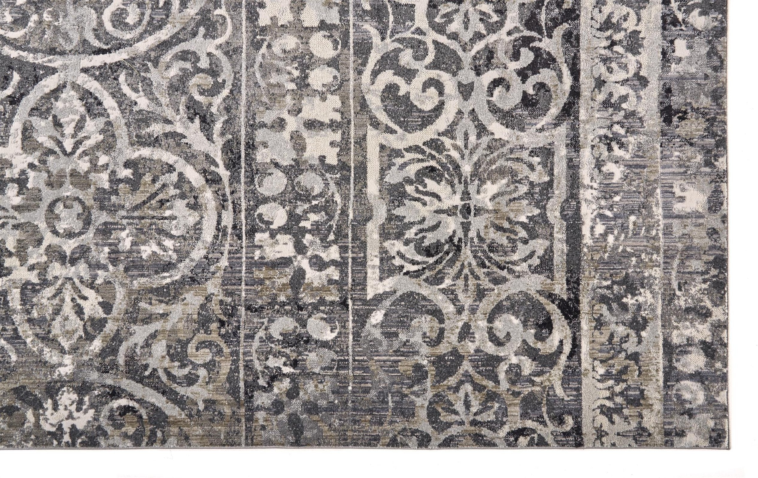 Feizy Kano 3871F Rug in Charcoal/Ivory