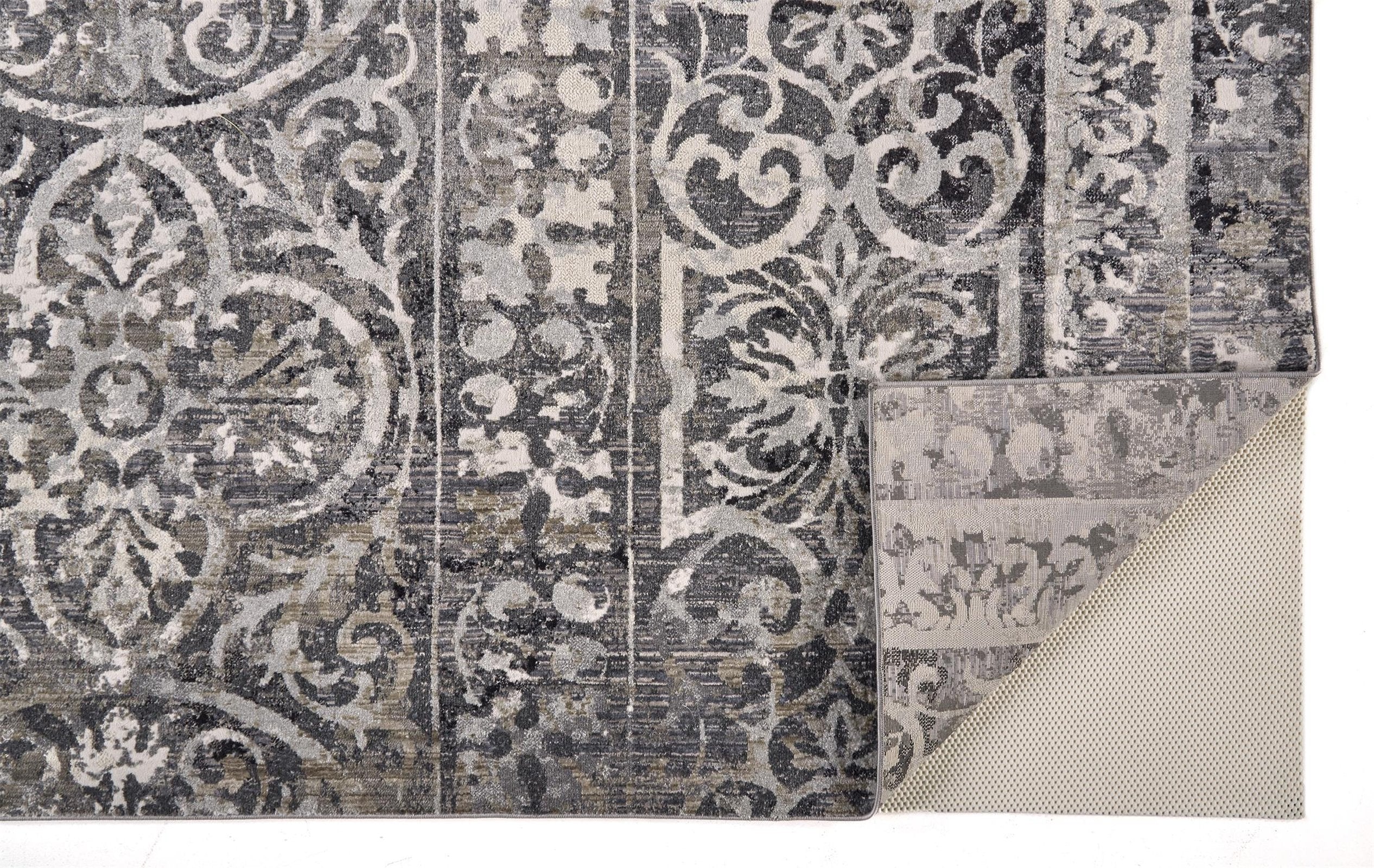 Feizy Kano 3871F Rug in Charcoal/Ivory