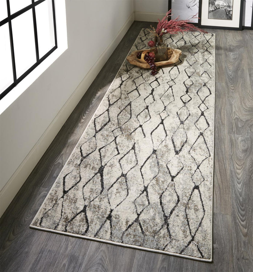 Feizy Kano 3872F Rug in Sand/Charcoal