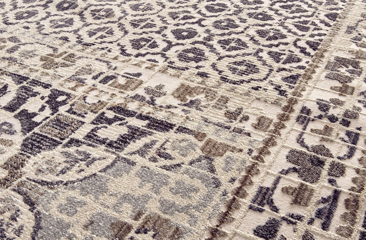 Feizy Kano 3874F Rug in Gray/Ivory