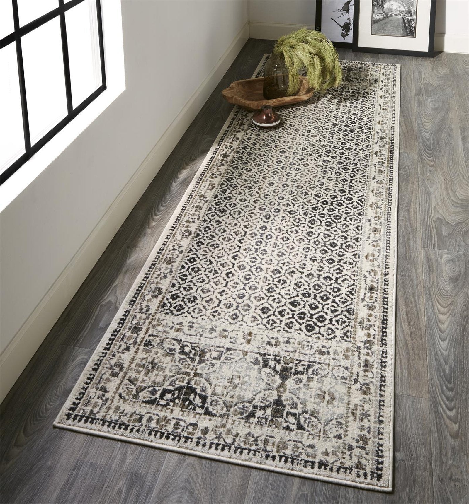 Feizy Kano 3874F Rug in Gray/Ivory