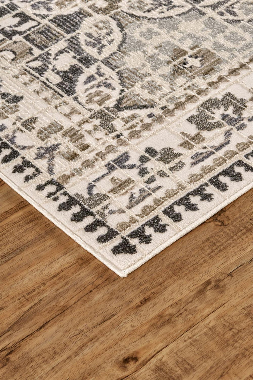 Feizy Kano 3874F Rug in Gray/Ivory