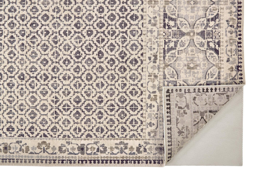 Feizy Kano 3874F Rug in Gray/Ivory