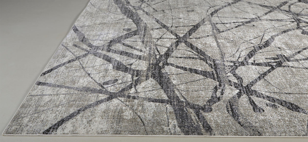 Feizy Kano 3877F Rug in Charcoal/Gray