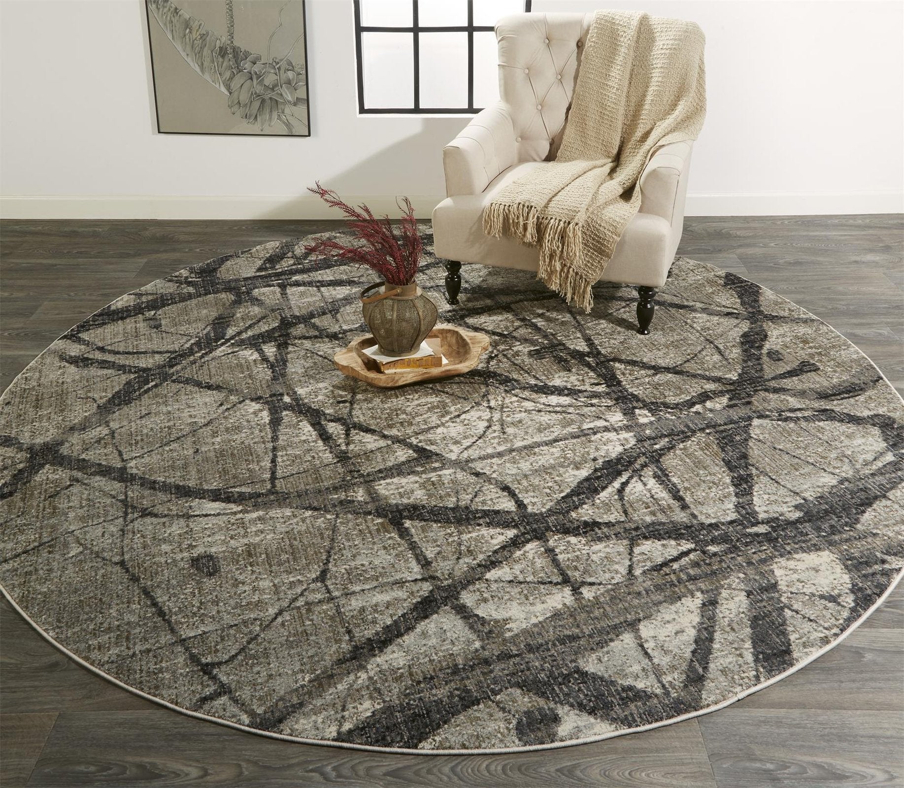 Feizy Kano 3877F Rug in Charcoal/Gray