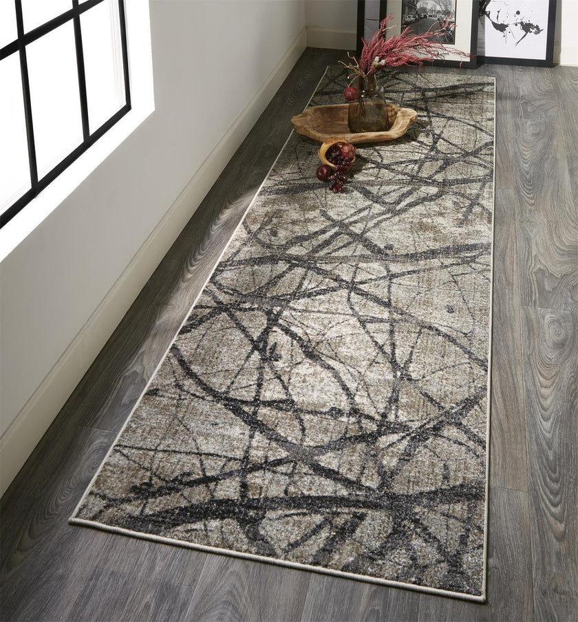Feizy Kano 3877F Rug in Charcoal/Gray