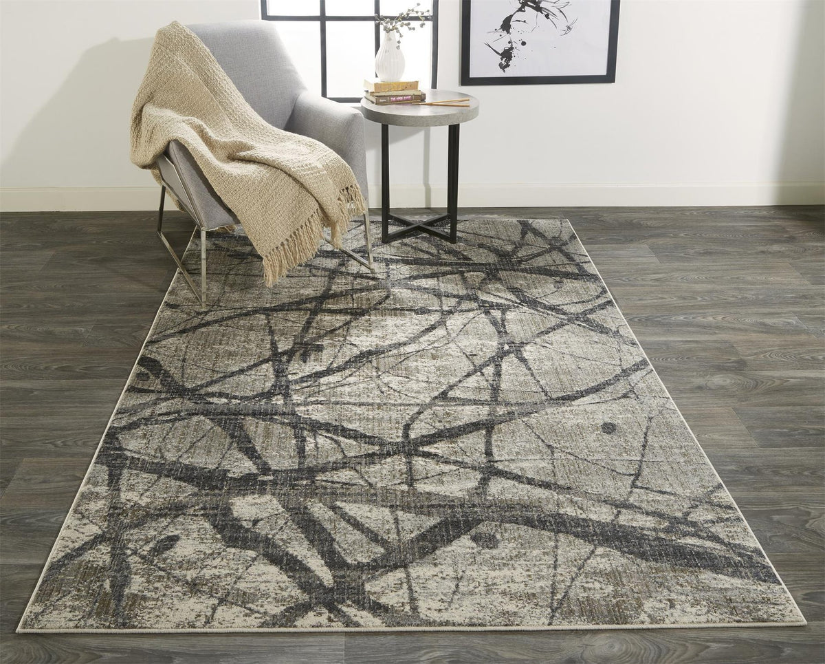 Feizy Kano 3877F Rug in Charcoal/Gray