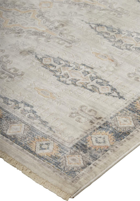 Feizy Kyra 3847F Rug in Ivory / Blue
