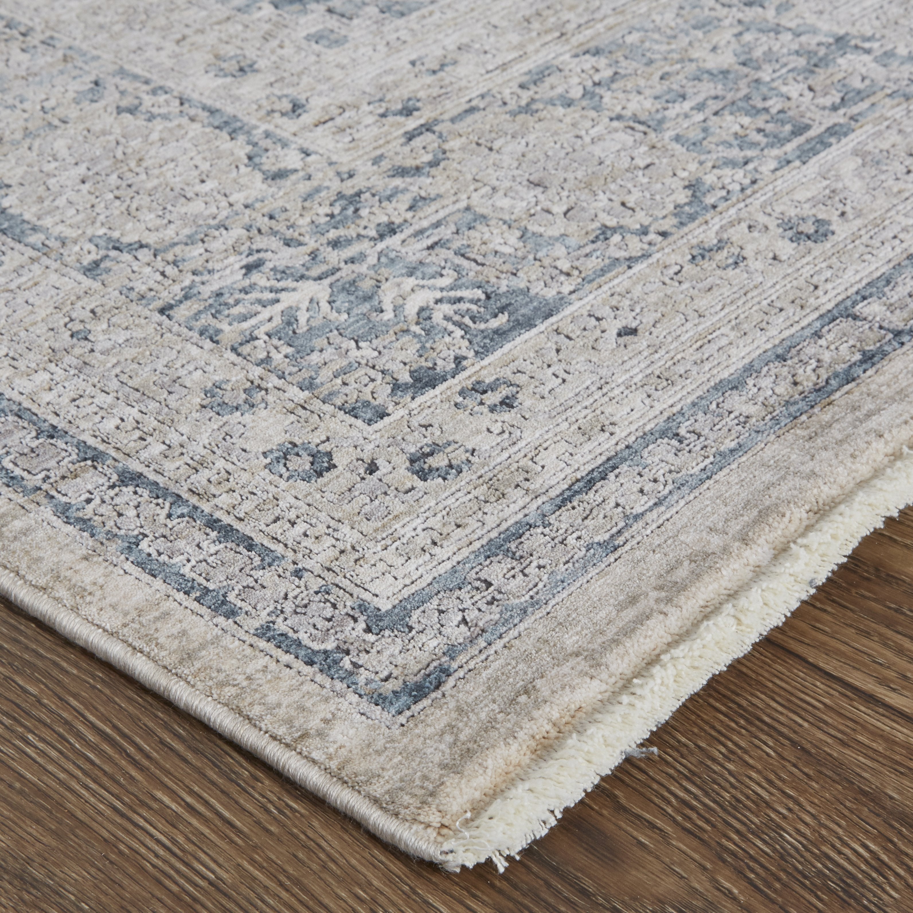 Feizy Marquette 3775F Rug in Gray / Blue