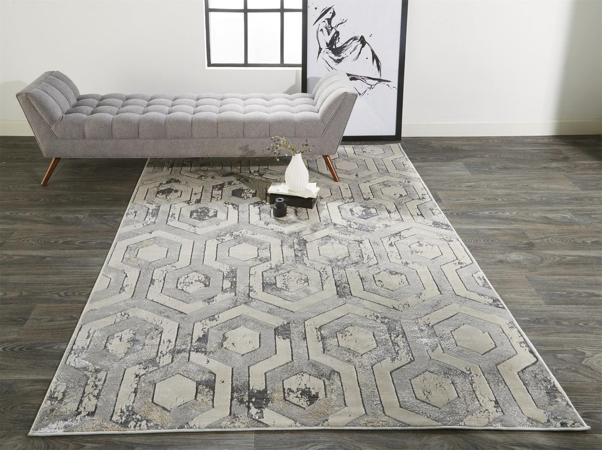 Feizy Micah 3046F Rug in Beige/Gray